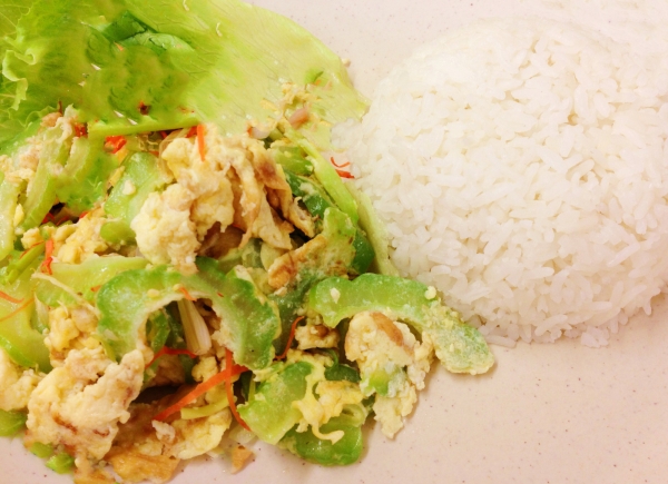 Stir fried bitter gourd with egg + Rice  Single Rice Kuala Lumpur (KL), Malaysia, Selangor  | SIONG BEN SOUP HOUSE