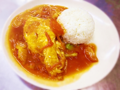 Stir Fried Tomato with Egg + Rice