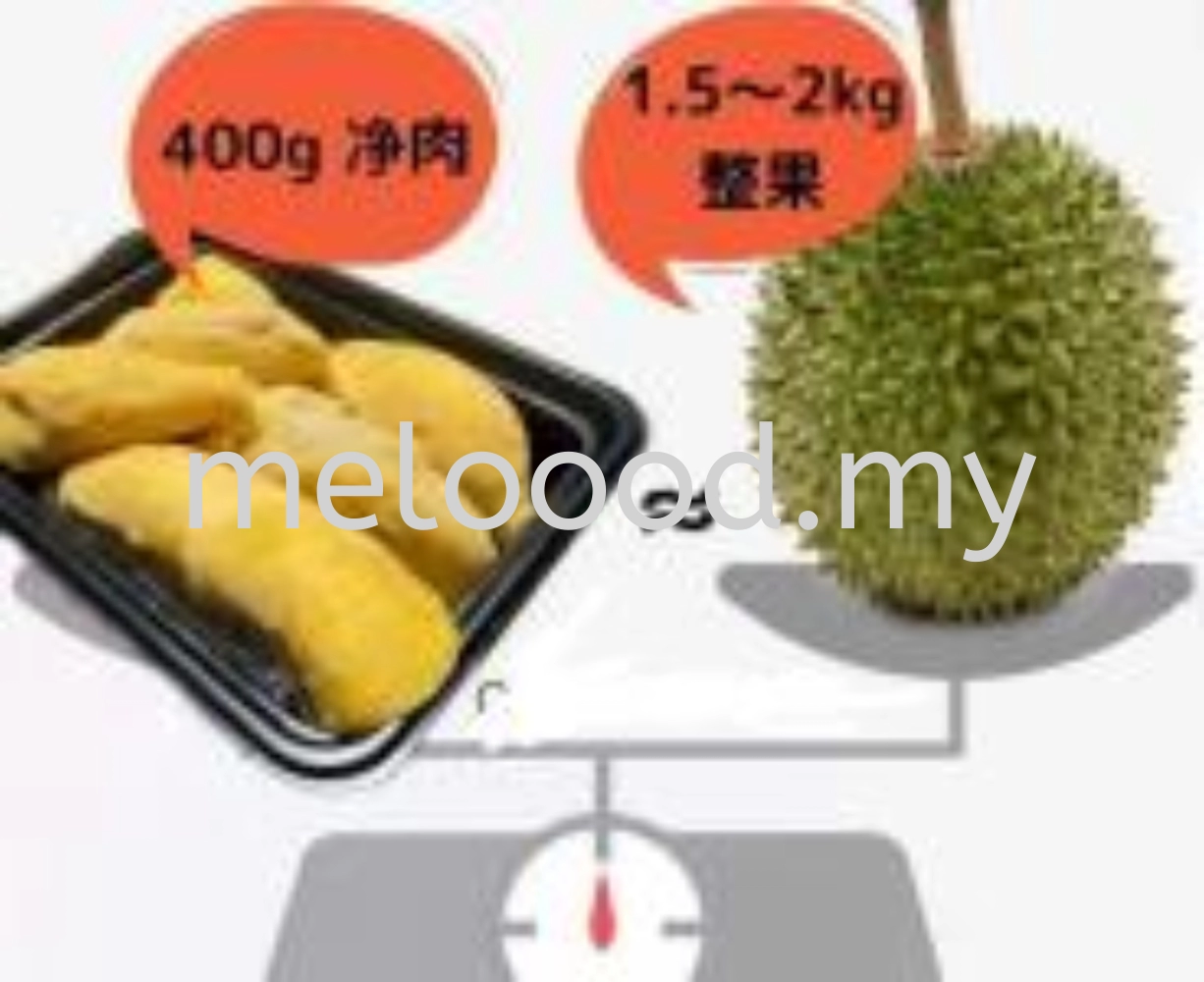 vacuum packed frozen durian - D197(without shell)