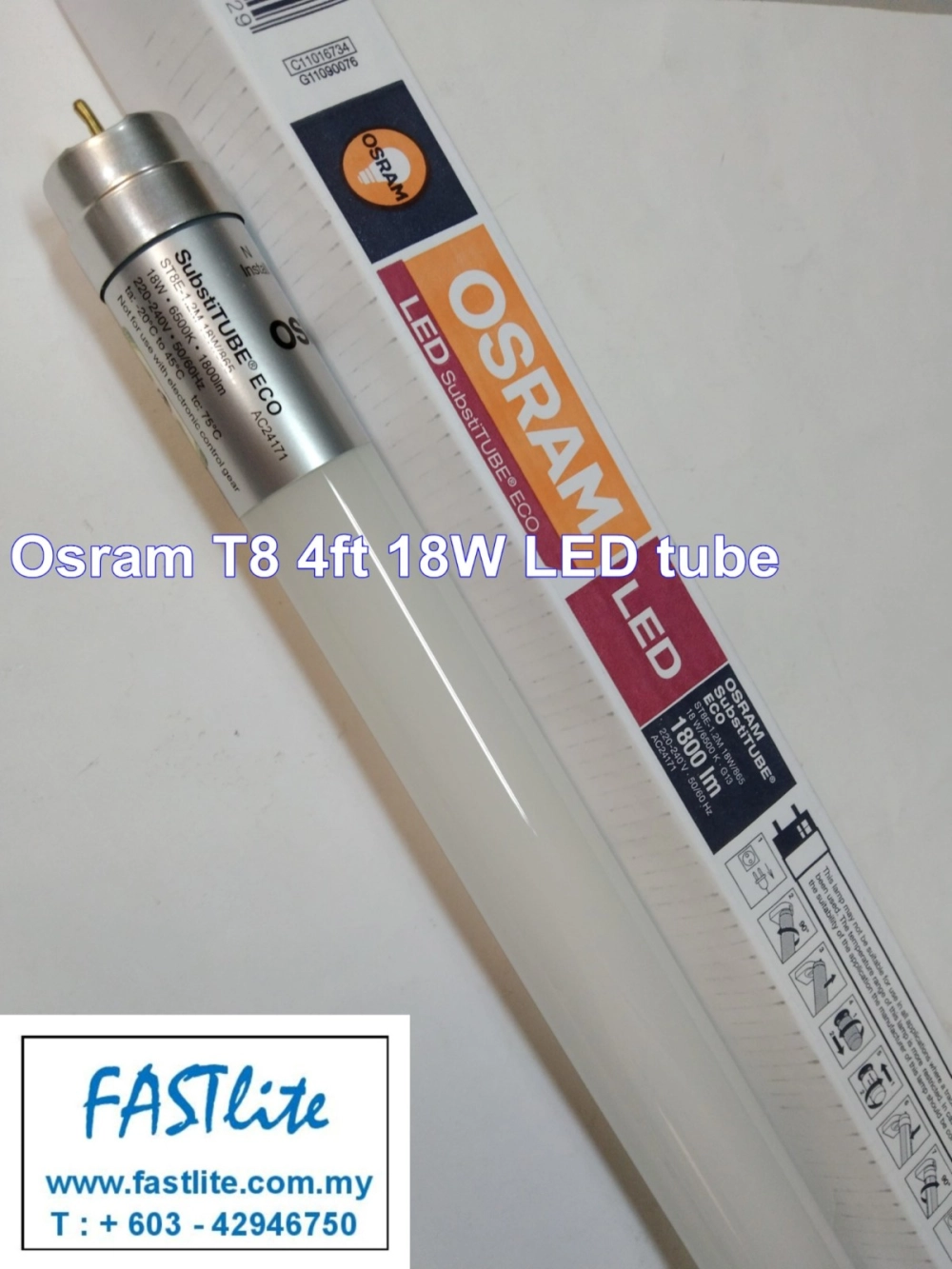 Osram T8 4ft 18W 6500K Daylight LED tubes