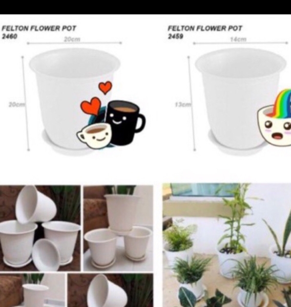 (306) Felton Round Pot 2460 Flower Plant Plastic Modern Design Home Garden Indoor Outdoor Pasu Bunga Hiasan Rumah Johor, Malaysia, Batu Pahat Supplier, Suppliers, Supply, Supplies | BP PAPER & PLASTIC PRODUCTS SDN BHD