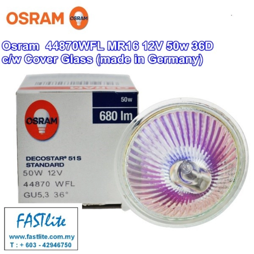 Osram 44870WFL MR16 (NOT MR11) 12V 50W 36 Degree, Made In Germany (NOT Made  In China) Kuala Lumpur (KL), Malaysia, Selangor, Pandan Indah Supplier,  Suppliers, Supply, Supplies | Fastlite Electric Marketing