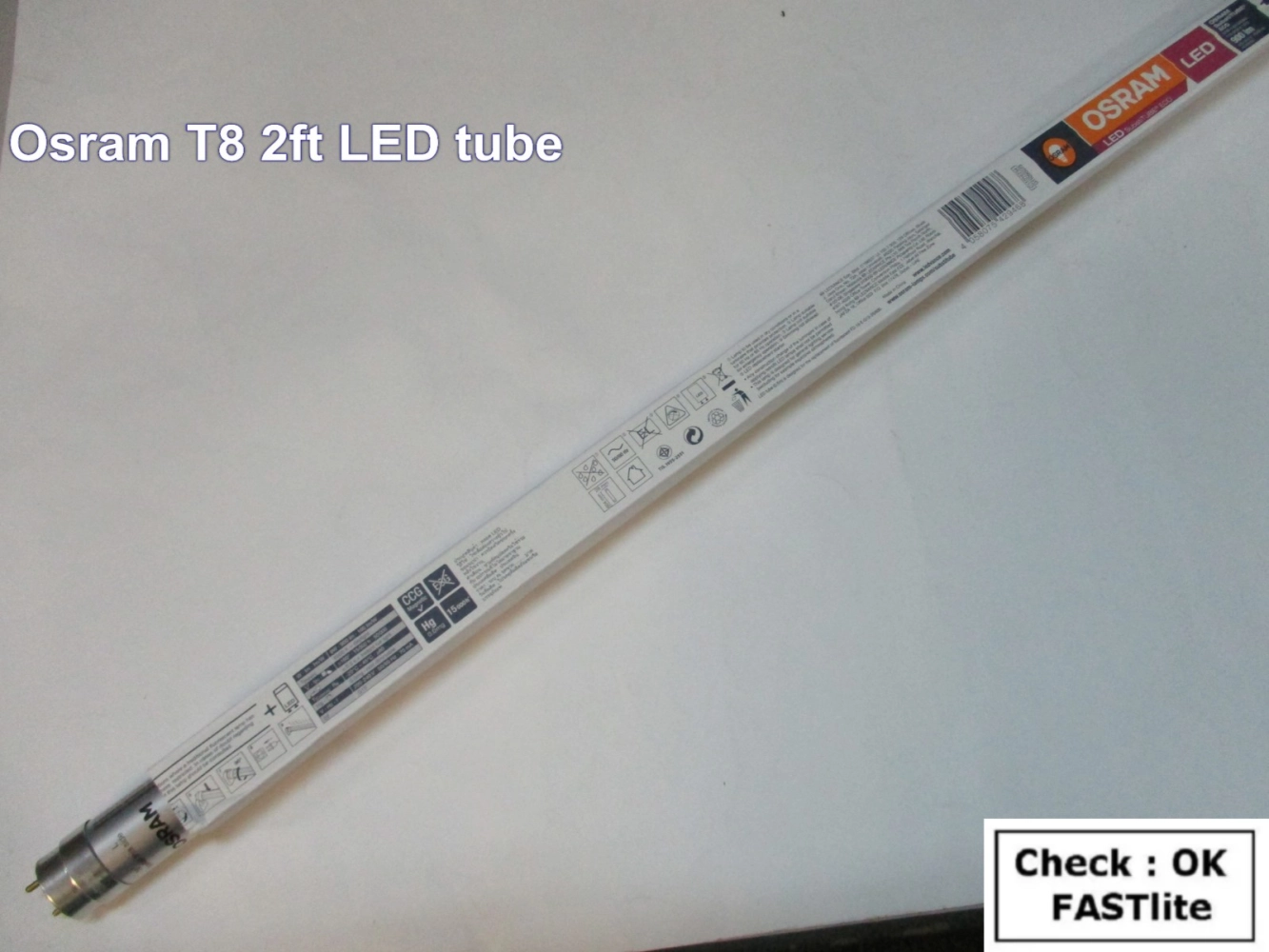 Osram T8 2ft 9W/6500K Daylight LED tube 