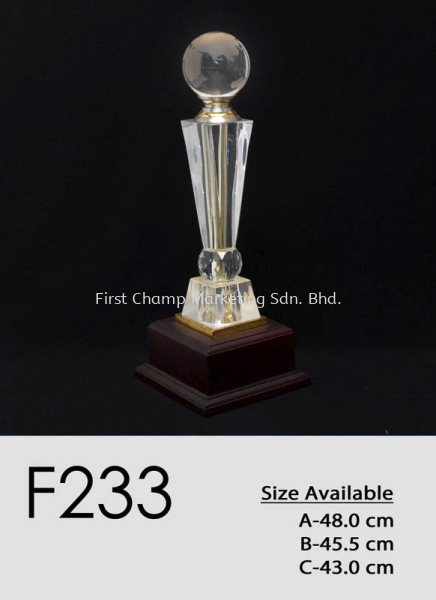 F233 Acrylic Trophy Trophy Penang, Malaysia, Butterworth Supplier, Suppliers, Supply, Supplies | FIRST CHAMP MARKETING SDN BHD