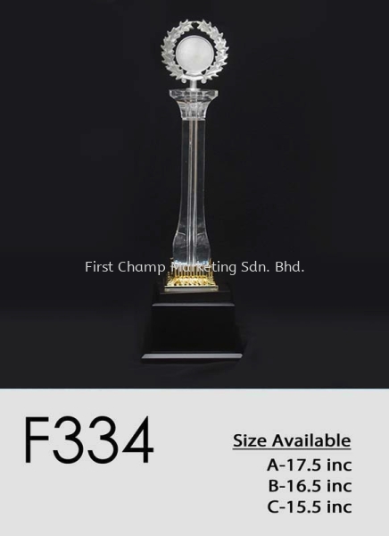 F334 Acrylic Trophy Trophy Penang, Malaysia, Butterworth Supplier, Suppliers, Supply, Supplies | FIRST CHAMP MARKETING SDN BHD