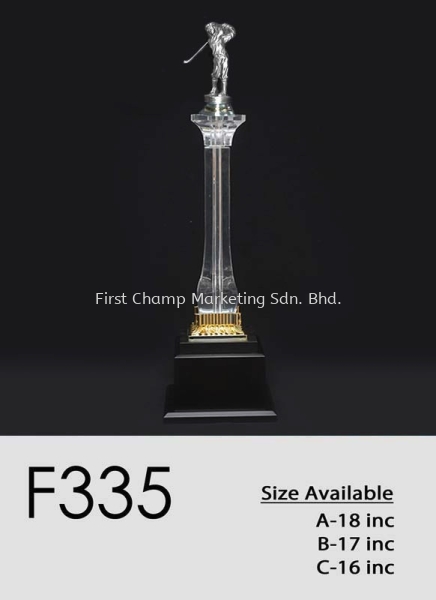 F335 Acrylic Trophy Trophy Penang, Malaysia, Butterworth Supplier, Suppliers, Supply, Supplies | FIRST CHAMP MARKETING SDN BHD