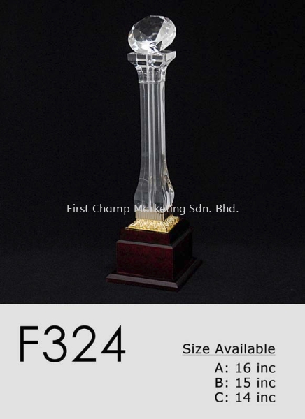 F324 Acrylic Trophy Trophy Penang, Malaysia, Butterworth Supplier, Suppliers, Supply, Supplies | FIRST CHAMP MARKETING SDN BHD