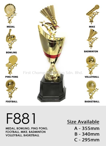 F881 Plastic Trophy Trophy Penang, Malaysia, Butterworth Supplier, Suppliers, Supply, Supplies | FIRST CHAMP MARKETING SDN BHD