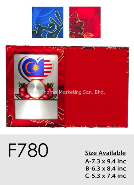 F780 Velvet Plaque Plaque Penang, Malaysia, Butterworth Supplier, Suppliers, Supply, Supplies | FIRST CHAMP MARKETING SDN BHD