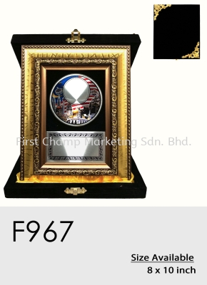 F967 Exclusive Premium Affordable Gold Frame Velvet Box Plaque Malaysia