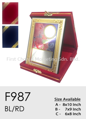 F987 Exclusive Premium Affordable Sticker Gold Frame Velvet Plaque Malaysia