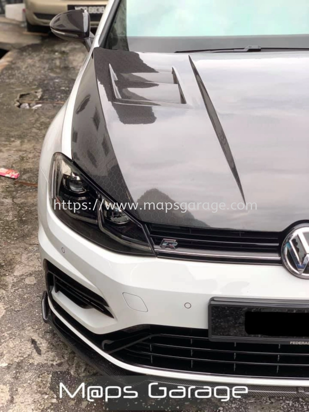 Volkswagen VW Golf MK7.5R Honeycomb Design Carbon Bonnet