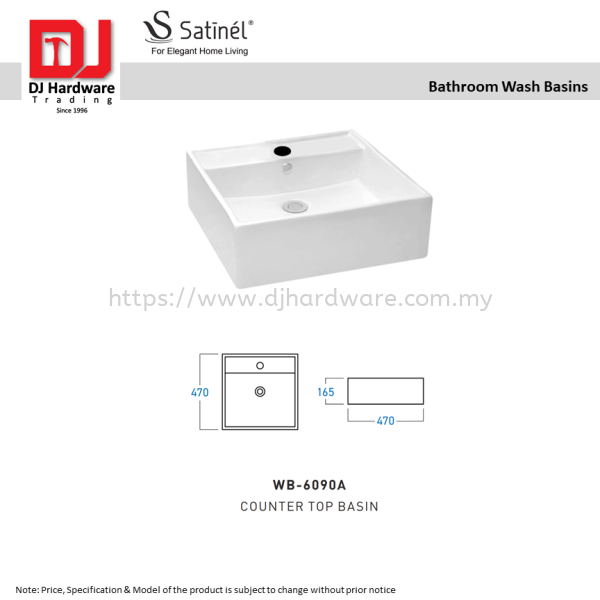 SATINEL FOR ELEGANT HOME LIVING BATHROOM WASH BASINS COUNTER TOP BASIN WB 6090A (OEL) BATHROOM ACCESSORIES BATHROOM KITCHEN & BATHROOM Selangor, Malaysia, Kuala Lumpur (KL), Sungai Buloh Supplier, Suppliers, Supply, Supplies | DJ Hardware Trading (M) Sdn Bhd