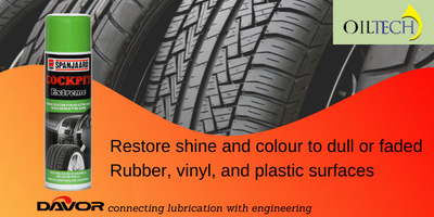 Restore shine and colour to dull or faded rubber,vinyl and plastic surfaces