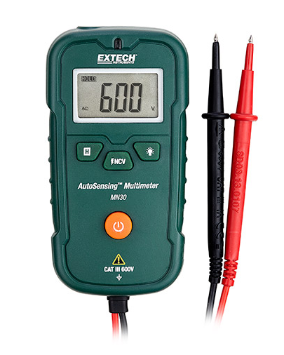 extech mn30 : true rms autosensing™ multimeter + ncv