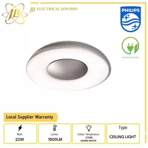 PHILIPS FWG701 22W 1800LM IP20 2700K WARM WHITE WALL/CEILING LIGHT