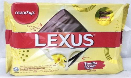 MUNCHYS LEXUS CHOC COATED SALTED VANILA CREAM FLAVOUR 180G