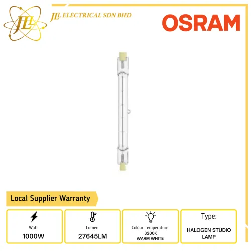 OSRAM 64583 1000W 230V 28LM R7S 3200K WARM WHITE HALOGEN STUDIO LAMPS