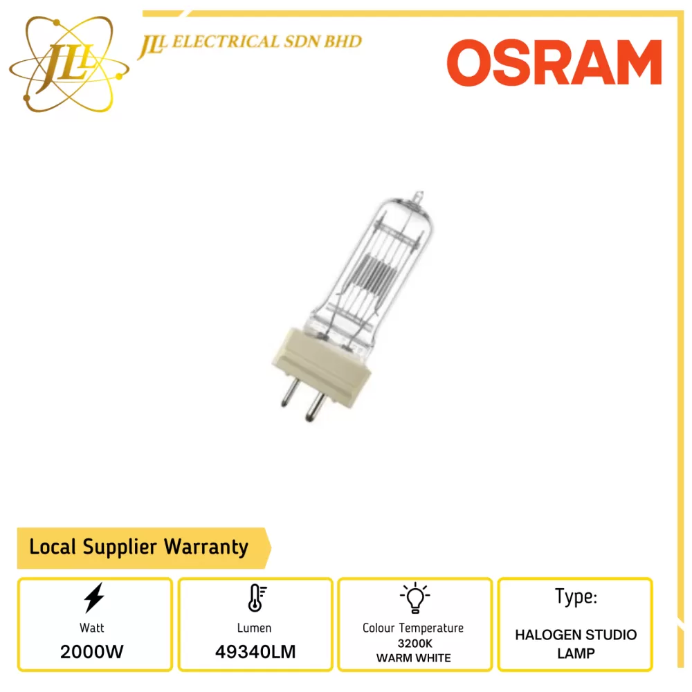 OSRAM CP72 64788 FTM 2000W 240V GY16 SINGLE ENEDE HALOGEN STUDIO LAMP Kuala  Lumpur (KL), Selangor, Malaysia Supplier, Supply, Supplies, Distributor |  JLL Electrical Sdn Bhd