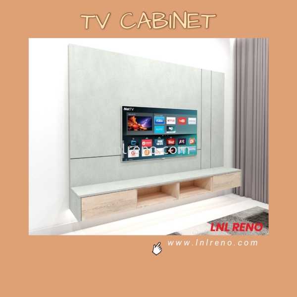 Customize TV cabinet TV Console in PJ Selangor Malaysia #plywood #melamine  #veneer #spray paint #laminate #customize #sliding door #anti jump #glass door #swing door #built in #nyatoh #oak #aluminium door #carcass #panel #fluted panel #drawer #tv hang on panel #partition #box up TV Cabinet Design Petaling Jaya (PJ), Selangor, Kuala Lumpur (KL), Malaysia. Design, Renovation, Decoration | LNL Reno Enterprise