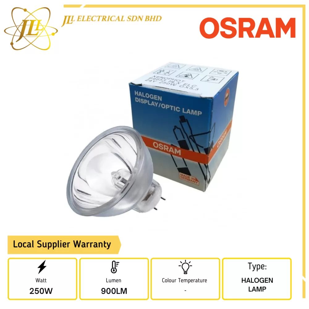 OSRAM HLX 64653 ELC 24V 250W 900LM GX5.3 HALOGEN LAMP Kuala Lumpur (KL),  Selangor, Malaysia Supplier, Supply, Supplies, Distributor | JLL Electrical  Sdn Bhd