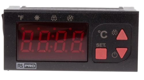  124-1048 - RS PRO Panel Mount On/Off Temperature Controller, 77 x 35mm 1 Input, 2 Output Relay, 24 V ac/dc Supply Voltage