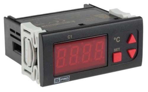  124-1051 - RS PRO Panel Mount On/Off Temperature Controller, 77 x 35mm 1 Input, 1 Output Relay, 230 V ac Supply Voltage