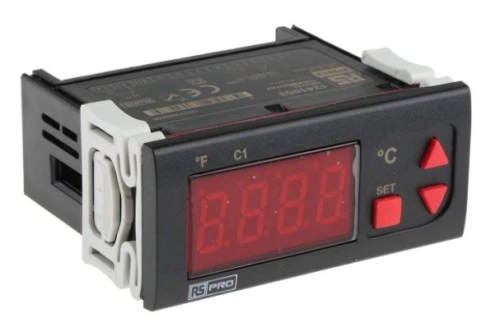  124-1053 - RS PRO Panel Mount On/Off Temperature Controller, 77 x 35mm 1 Input, 1 Output Relay, 24 V ac/dc Supply Voltage