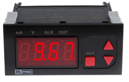 124-1074 - RS PRO Panel Mount Temperature Indicator, 77 x 35mm 4 Input None, 24 V ac Supply Voltage