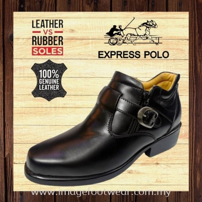 EXPRESS POLO Full Leather Men Shoe- LM-9550- BLACK Colour