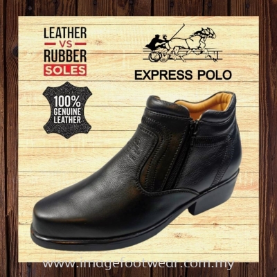 EXPRESS POLO Full Leather Men Shoe- LM-90266- BLACK Colour