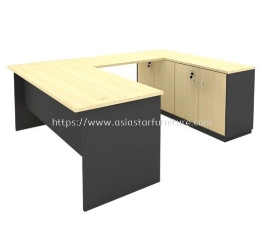 GENERAL 6 FEET U-SHAPE EXECUTIVE OFFICE TABLE WITH TWINS SWINGING DOOR LOW CABINET