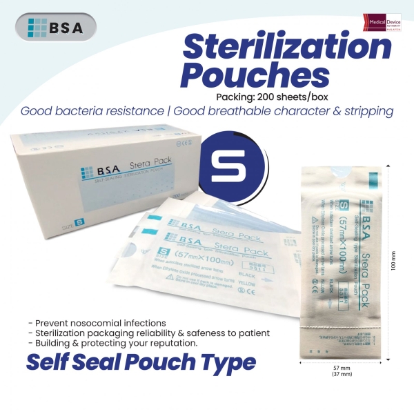 Sterilization Pouches (Self-Sealing) Size S - 57mmX100mm (Code 5511) Sterilization Pouches (Self-Sealing) Sterilization Pouches Disposable Products Selangor, Malaysia, Kuala Lumpur (KL), Puchong Supplier, Suppliers, Supply, Supplies | USE Electronics (M) Sdn Bhd