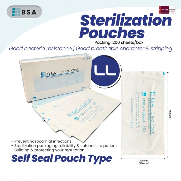 Sterilization Pouches (Self-Sealing) Size LL - 190mmX330mm (Code 5514) Sterilization Pouches (Self-Sealing) Sterilization Pouches Disposable Products Selangor, Malaysia, Kuala Lumpur (KL), Puchong Supplier, Suppliers, Supply, Supplies | USE Electronics (M) Sdn Bhd