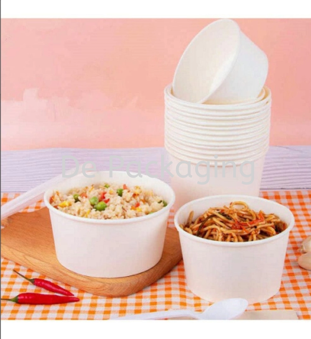 Paper Bowl 850cc with cover (Plain)