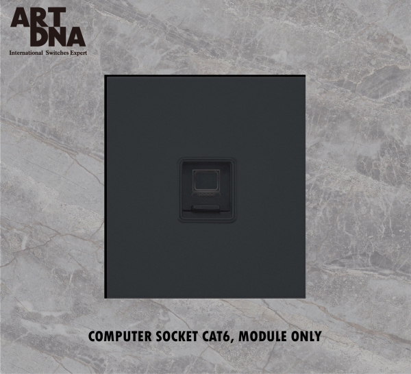 COMPUTER SOCKET CAT5E/CAT6 CONJOINED SERIES A77 MATT BLACK SERIES Johor Bahru (JB), Malaysia, Selangor, Kuala Lumpur (KL) Supplier, Suppliers, Supply, Supplies | Art Dna (M) Sdn Bhd