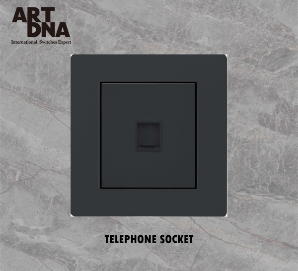 TEL SOCKET SWITCHES & SOCKETS A77 MATT BLACK SERIES Johor Bahru (JB), Malaysia, Selangor, Kuala Lumpur (KL) Supplier, Suppliers, Supply, Supplies | Art Dna (M) Sdn Bhd