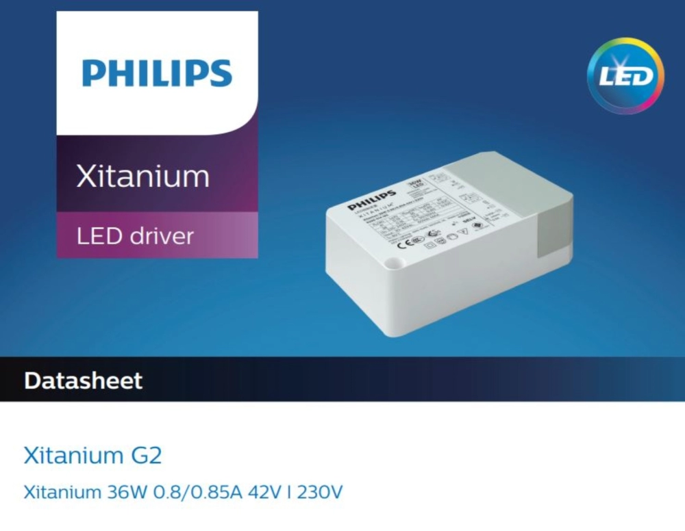 PHILIPS XITANIUM 36W 0.8/0.85A 42V I 230V LED ELECTRONIC BALLAST/DRIVER