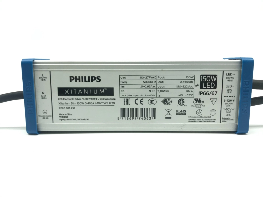 PHILIPS XITANIUM DIMMABLE LED ELECTRONIC BALLAST/DRIVER 150W 0.465A 1-10V TWE L220 9290021437