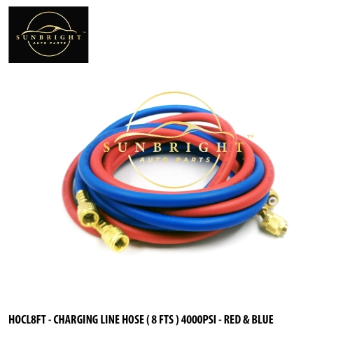 HOCL8FT - CHARGING LINE HOSE ( 8 FTS ) 4000PSI - RED & BLUE