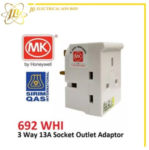 MK 692 13A 3 WAY ADAPTOR WHITE