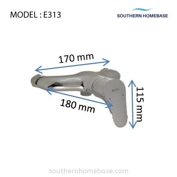 BATHROOM BATH TAP MIXER WALL SINGLE LEVER BATH MIXER (TOP 3/4") ELITE E313 Shower Bathroom Johor Bahru (JB) Supplier, Supply | Southern Homebase Sdn Bhd