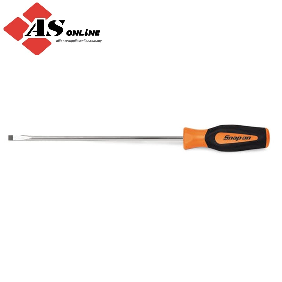 SNAP-ON Flat Tip Instinct Soft Grip Cabinet Screwdriver (Orange) / Model: SGD4100BO