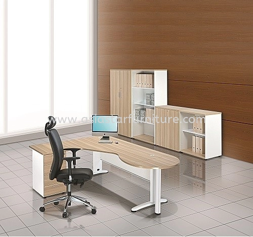 BERLIN 8.5 x 5.4 FEET L-SHAPE SUPERIOR OFFICE TABLE WITH CABINET SET ABL 44-4D