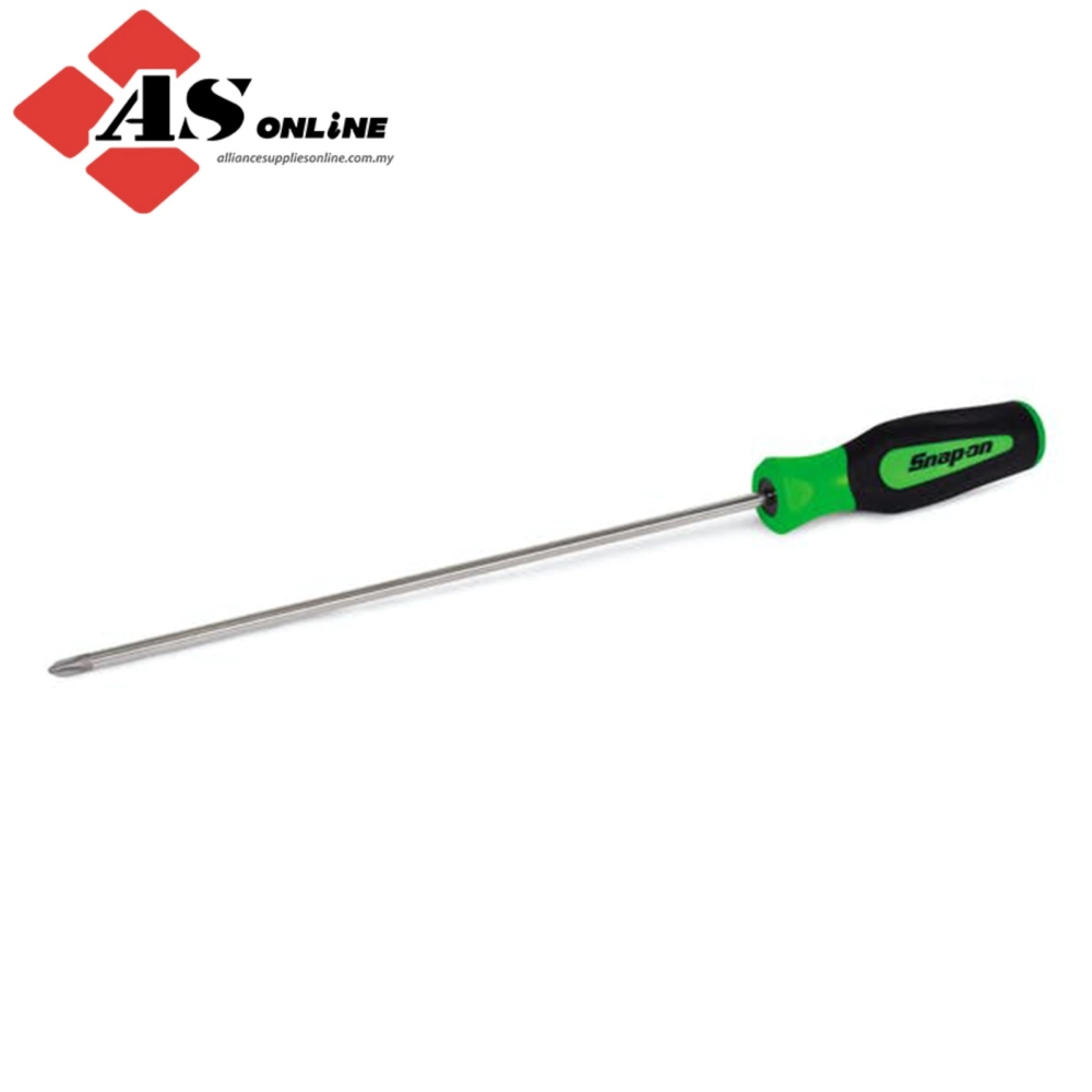 SNAP-ON PHILLIPS #2 Instinct Soft Grip Cabinet Screwdriver (Green) / Model: SGDP122BG