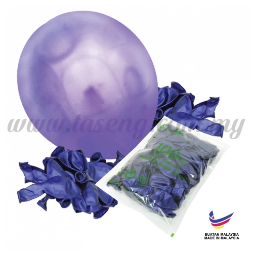 12inch Metallic Balloons - Purple 100pcs (B-MR12-863P)