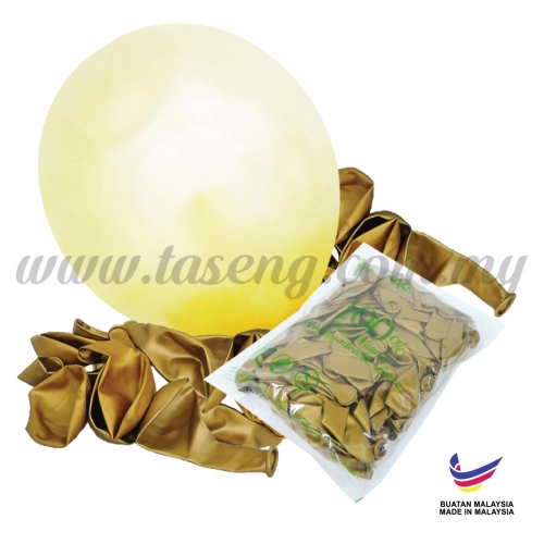 12inch Metallic Balloons - Gold 100pcs (B-MR12-818P)