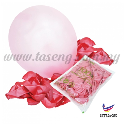 12inch Metallic Balloons - Light Pink 100pcs (B-MR12-833P)