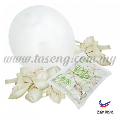  12inch Metallic Balloons -White 100pcs (B-MR12-800P)