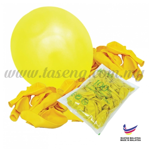 12inch Metallic Balloons - Yellow 100pcs (B-MR12-810P)